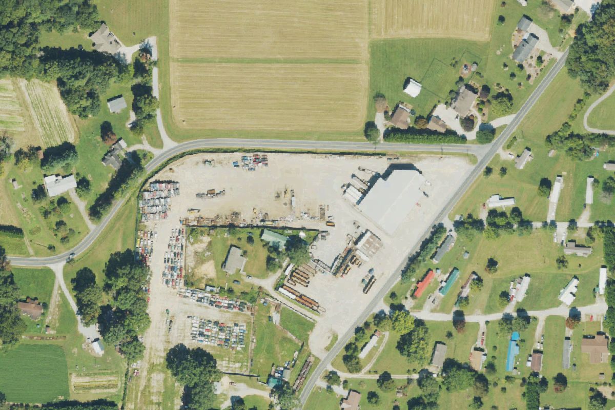 Aerial photo of Charlie's Used Parts & Scrap