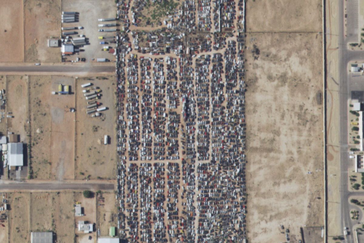 Aerial photo of Imports & More Auto Salvage at 13471 Montana Ave