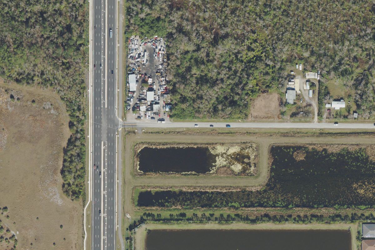 Aerial photo of E&J Used Auto Parts Tampa at 10502 Bill Tucker Rd