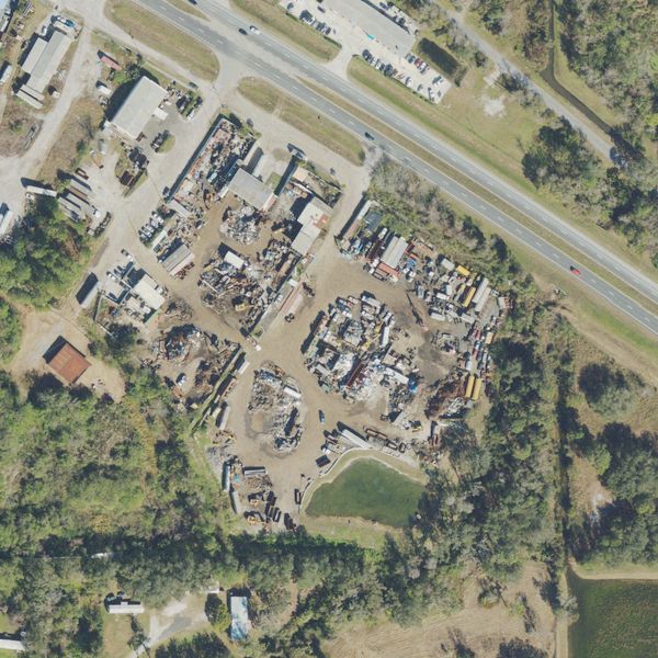 Aerial photo of E&H Car Crushing