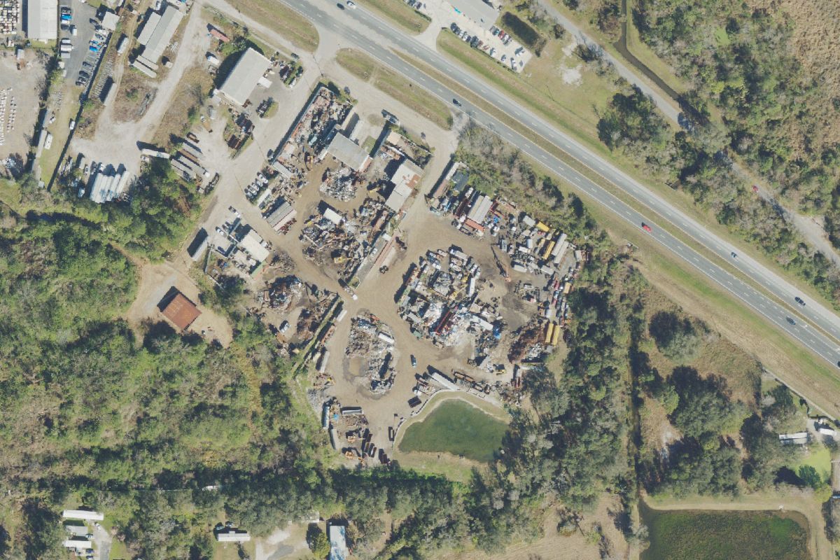 Aerial photo of E&H Car Crushing at 106 Gloucester St