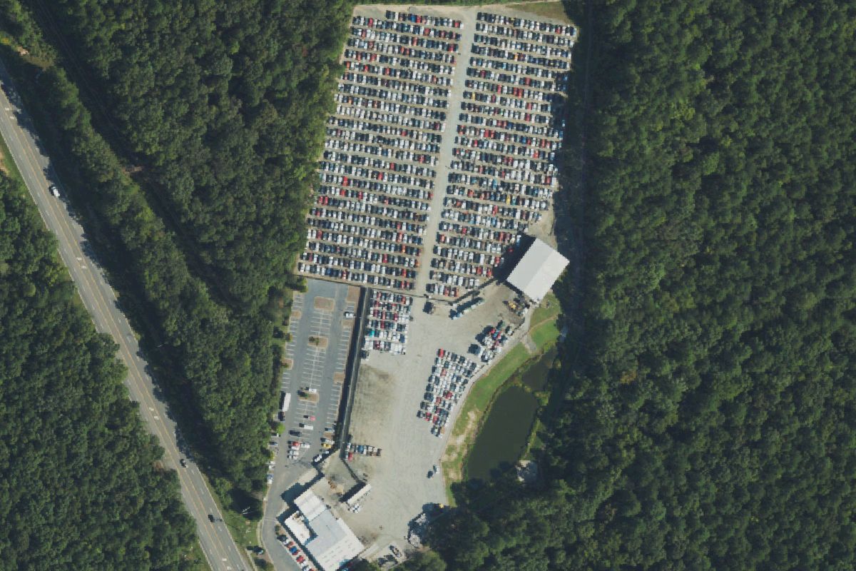 Aerial photo of Pick Your Part - Durham at 1301 South Miami Blvd.