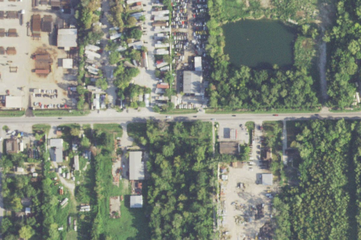 Aerial photo of J & B Auto Parts at 6401 E Mount Houston Rd