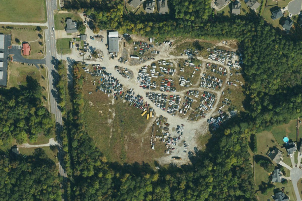 Aerial photo of McLamb's Auto Shop & Salvage