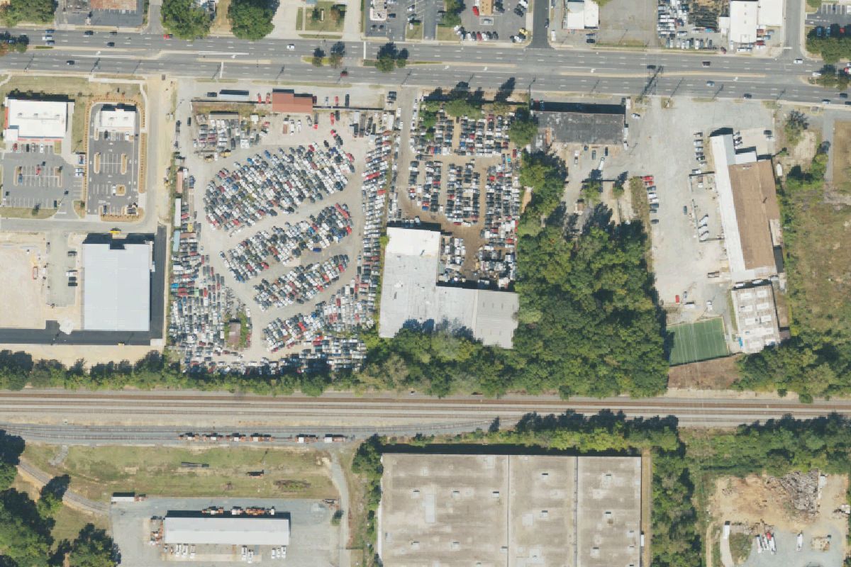 Aerial photo of Sam Auto Salvage