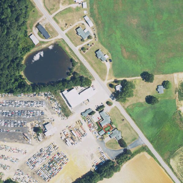 Aerial photo of Young's Auto Center & Salvage