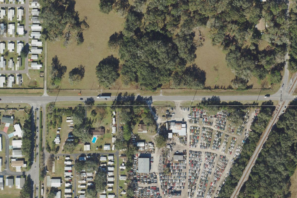 Aerial photo of Central Florida Auto Salvage at 39850 CR 54