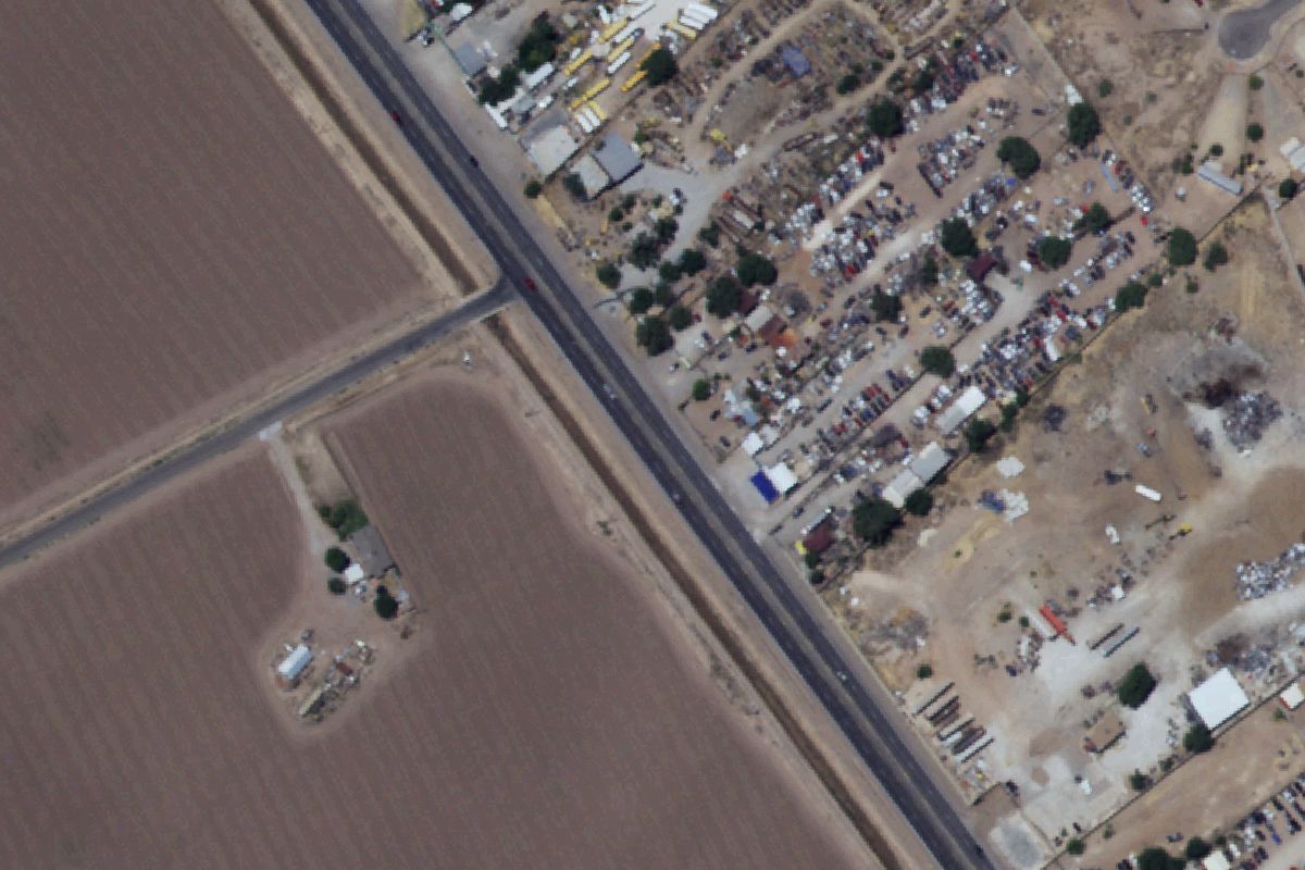 Aerial photo of Yonke Amigo Auto Dismantling at 11229 Alameda Ave