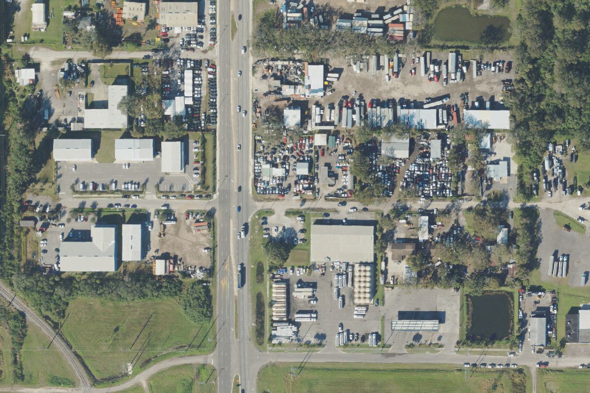Aerial photo of Solutions Auto Parts at 5016 Denver St