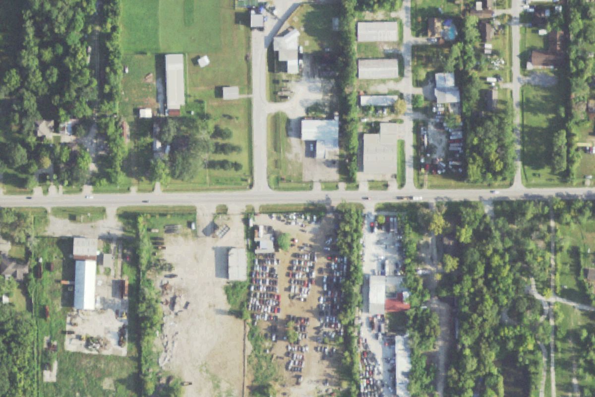 Aerial photo of Duque Used Auto Parts & Sales at 8630 Mount Houston Rd