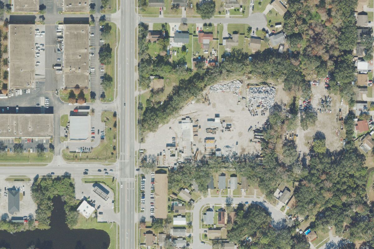 Aerial photo of Preston's Auto Parts and Salvage Yard