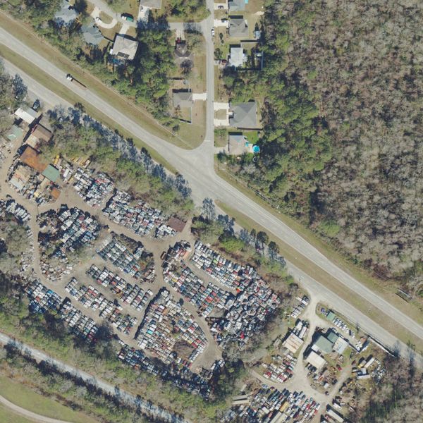Aerial photo of John's Auto Parts of Bunnell