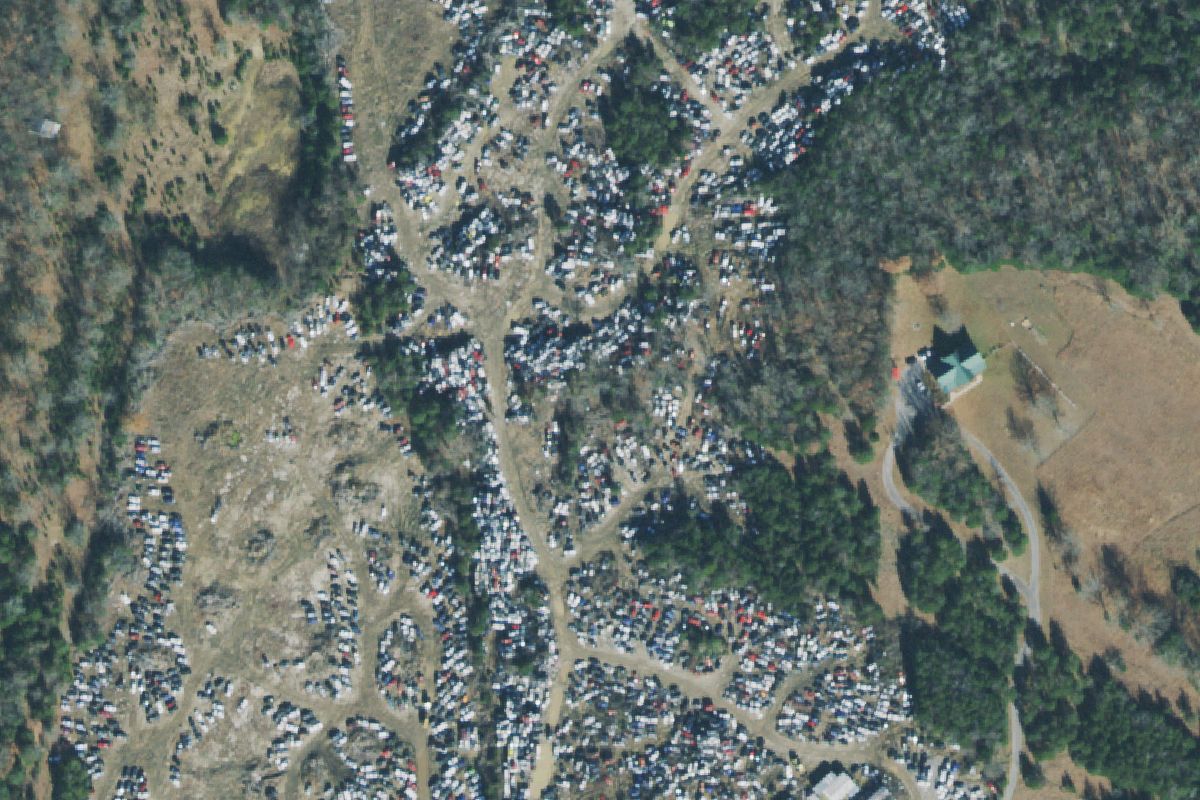 Aerial photo of Manus Road Auto Salvage at 6745 Manus Road