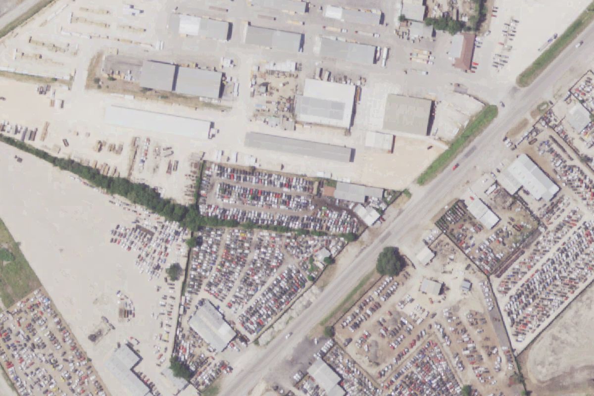Aerial photo of Junk Yard Dogs Auto Parts