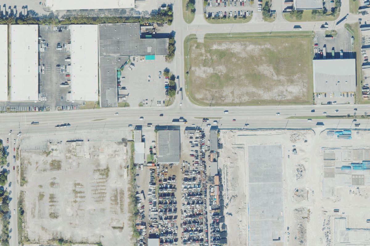 Aerial photo of Smart Used Auto Parts at 8200 NW 74 St