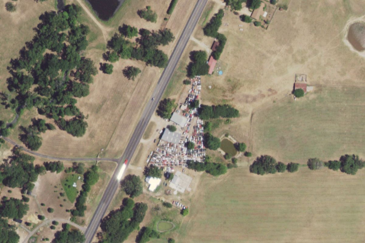 Aerial photo of Mora's Recycling at 7043 TX Highway 19 South
