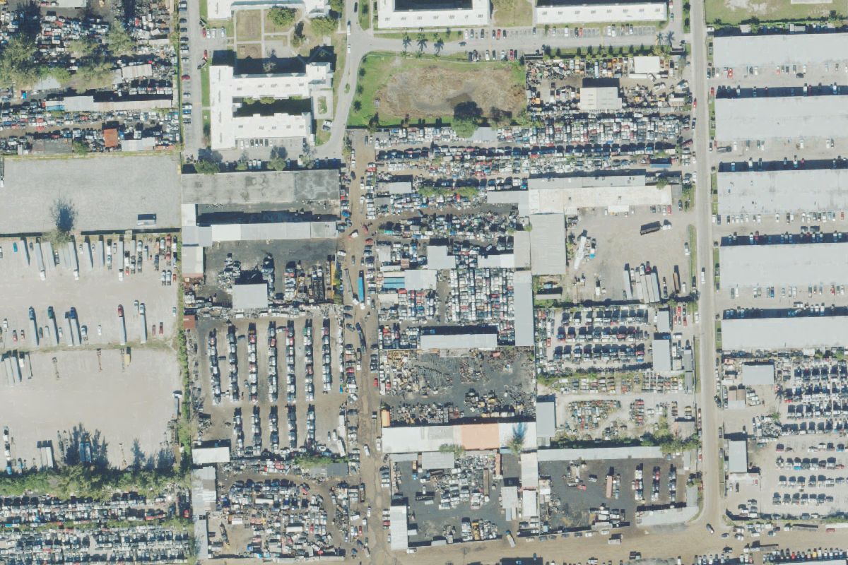 Aerial photo of Cash Junk Cars Miami