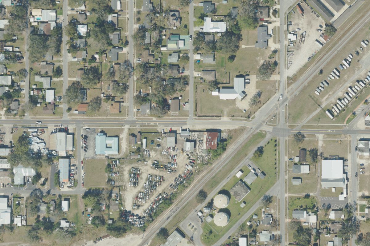 Aerial photo of Central Florida Auto Yard at 503 W Bridgers Ave