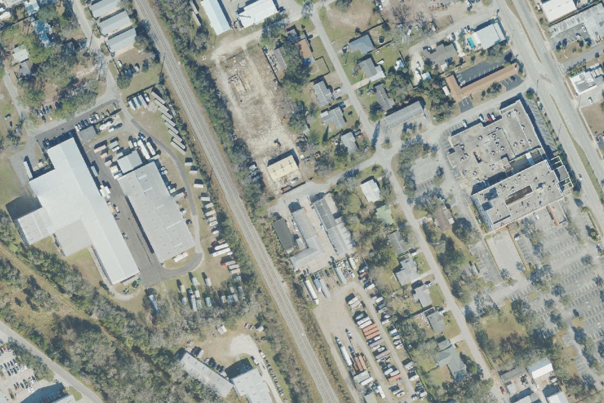 Aerial photo of Mike Moore's Auto Salvage