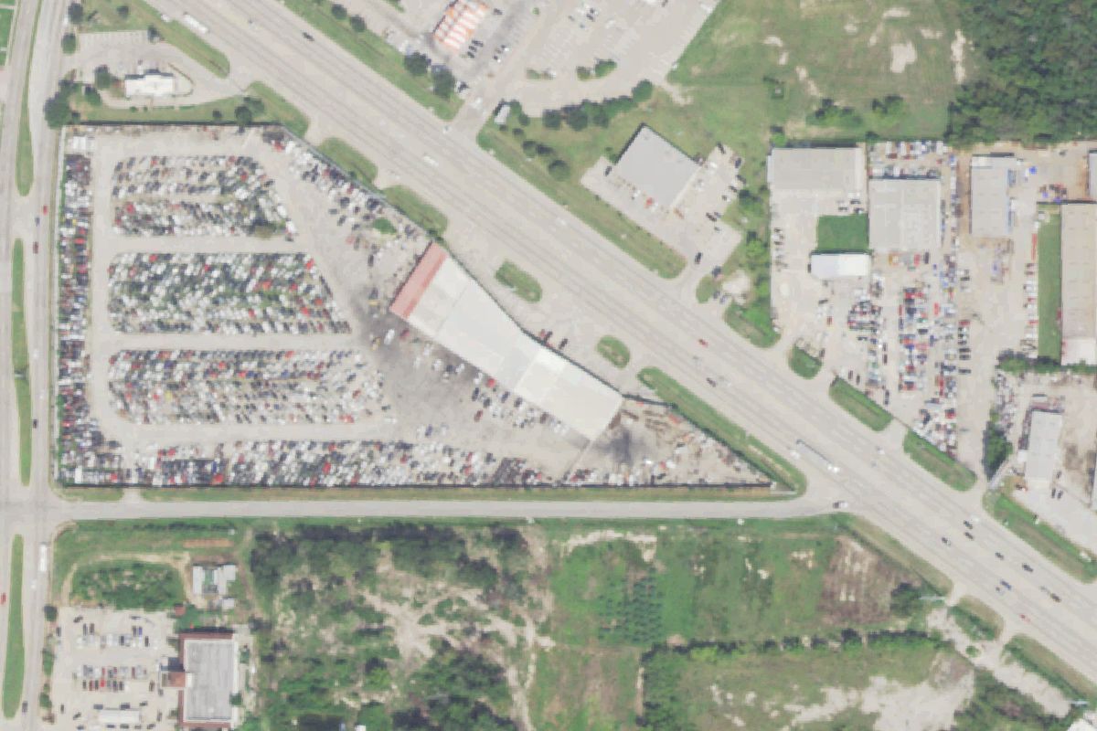 Aerial photo of Tex-Mex Auto & Truck Parts at 12311 State Highway 249