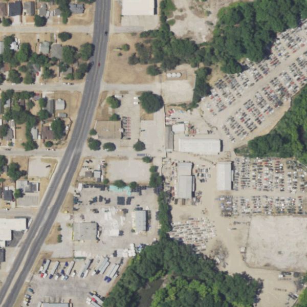 Aerial photo of AAA Crains Auto Salvage