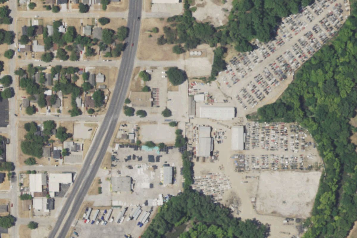 Aerial photo of AAA Crains Auto Salvage at 3300 Van Horn Ave