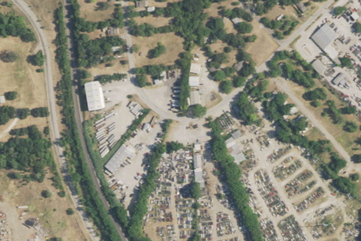 Aerial photo of A Plus Auto Salvage at 6813 Oakcrest Dr E