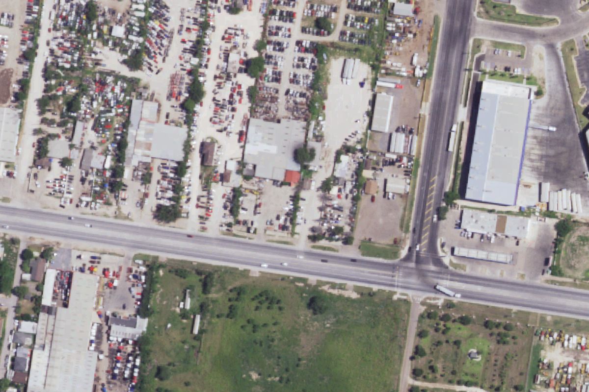 Aerial photo of S&O Martinez Auto Parts & Used Auto Sales at 3409 E Hwy 281