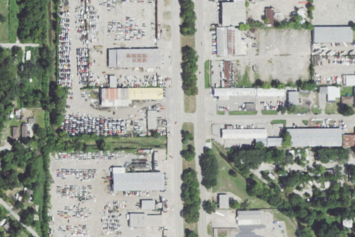 Aerial photo of A-Authorize Auto & Truck Salvage at 6507 North Shepherd