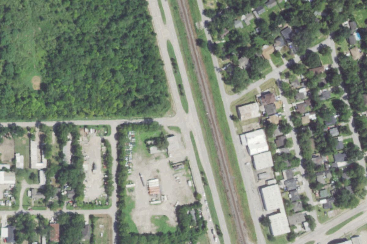 Aerial photo of Mykawa Auto Parts at 9100 Mykawa Rd