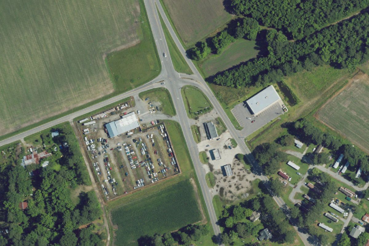 Aerial photo of Goodnews Auto Sales & Salvage at 3337 US 13 N