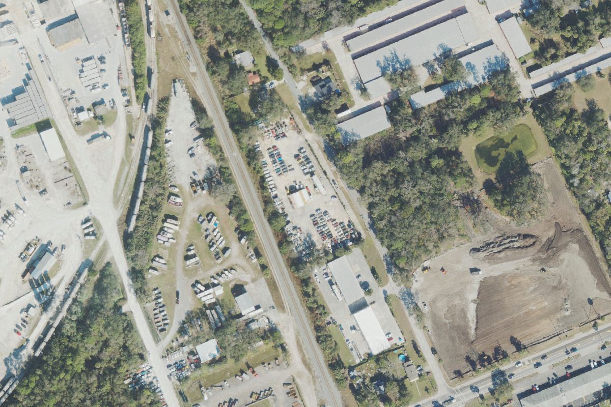 Aerial photo of Hibiscus Auto & Salvage at 128 N Old County Rd