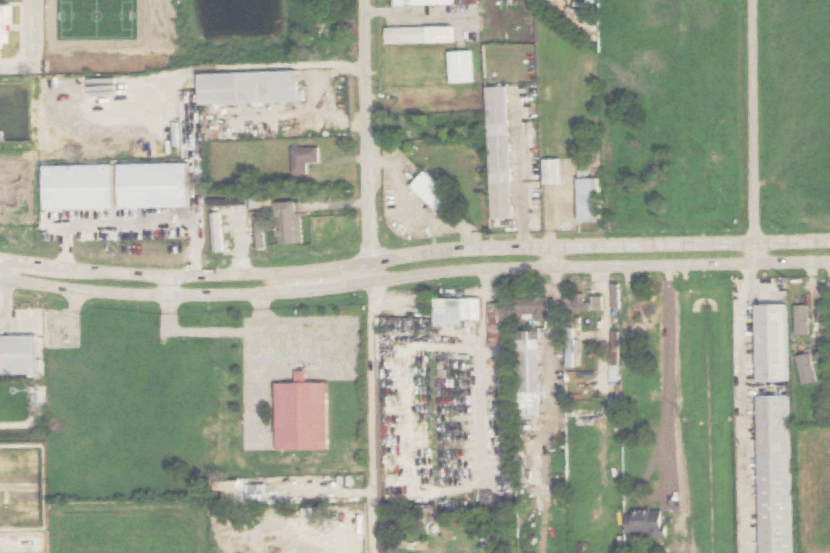 Aerial photo of Jesse Auto Salvage at 16337 W Bellfort St