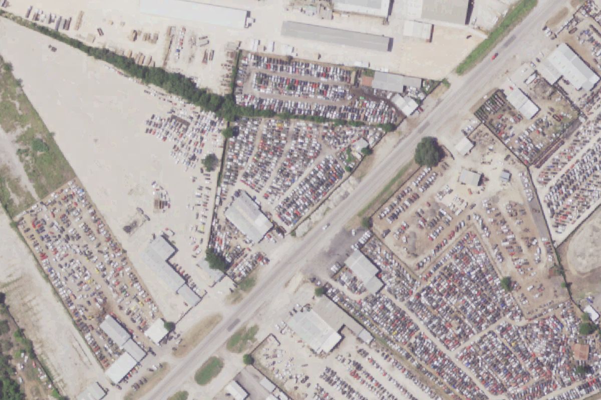 Aerial photo of Mike Motors Auto Salvage at 9545 New Laredo Highway
