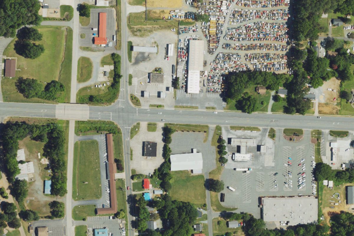 Aerial photo of Marsh Auto Parts-Siler City at 211 E 11th St