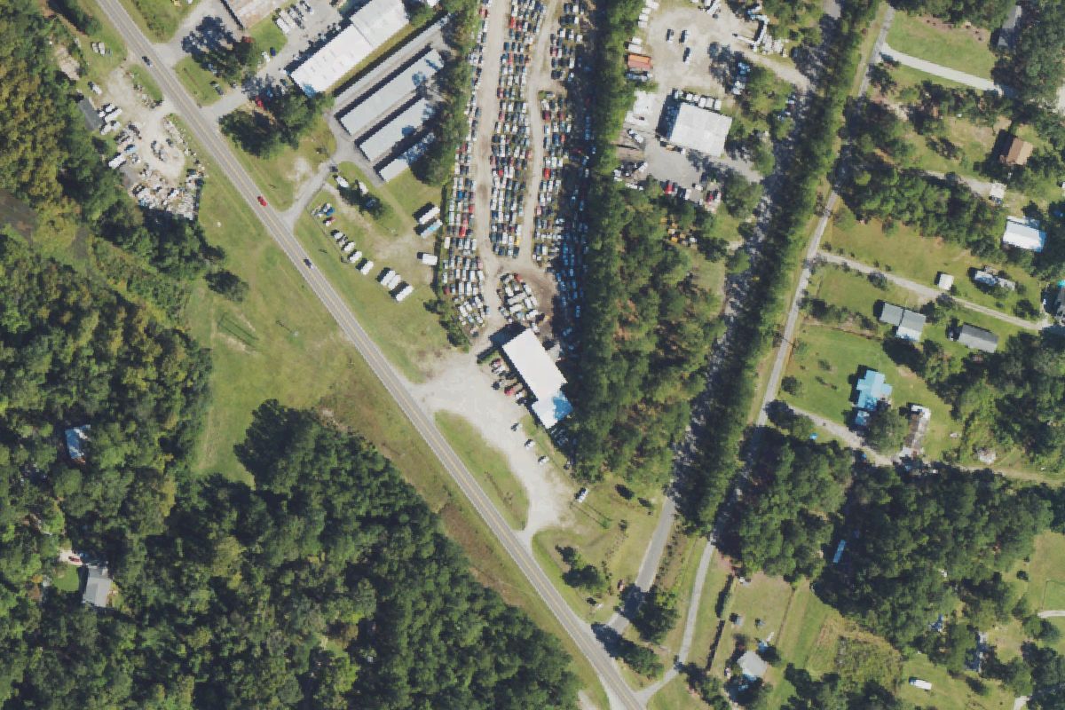 Aerial photo of Wilmington Auto Salvage - North College Rd at 4614 North Ocllege Road