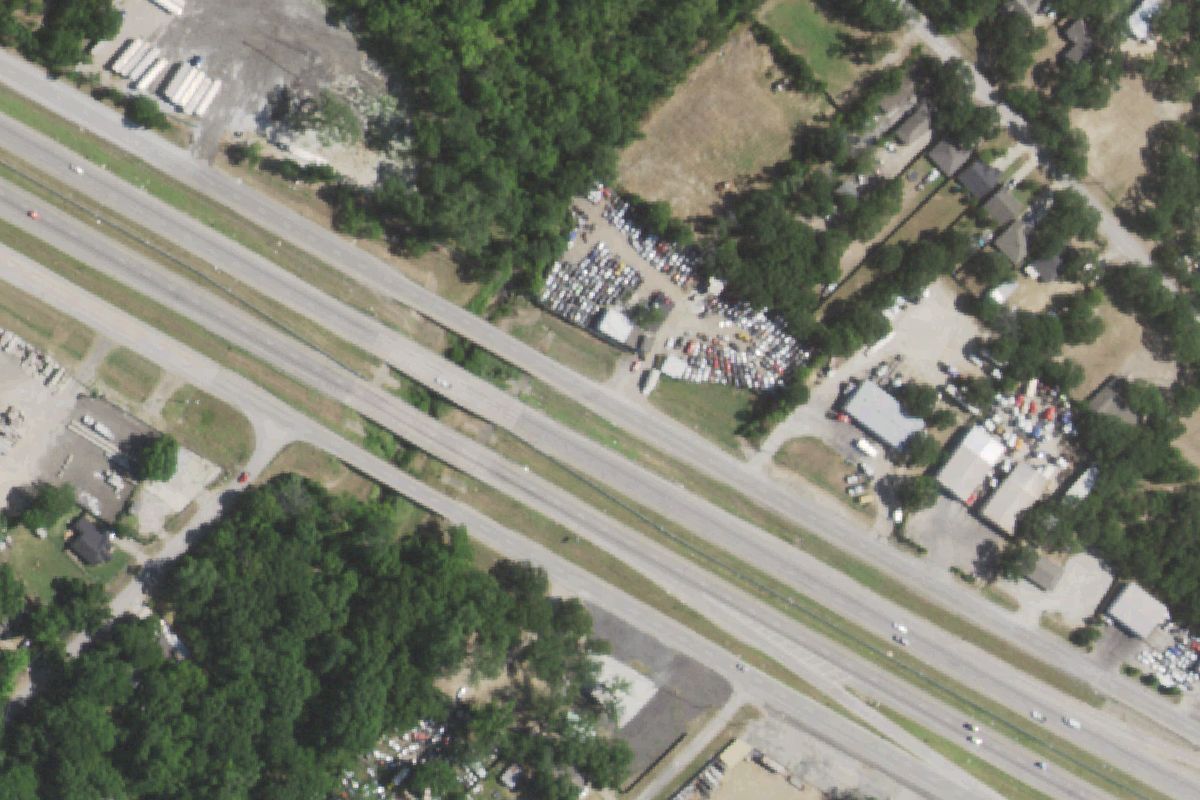 Aerial photo of Kleberg Auto Salvage at 12341 Cf Hawn Fwy