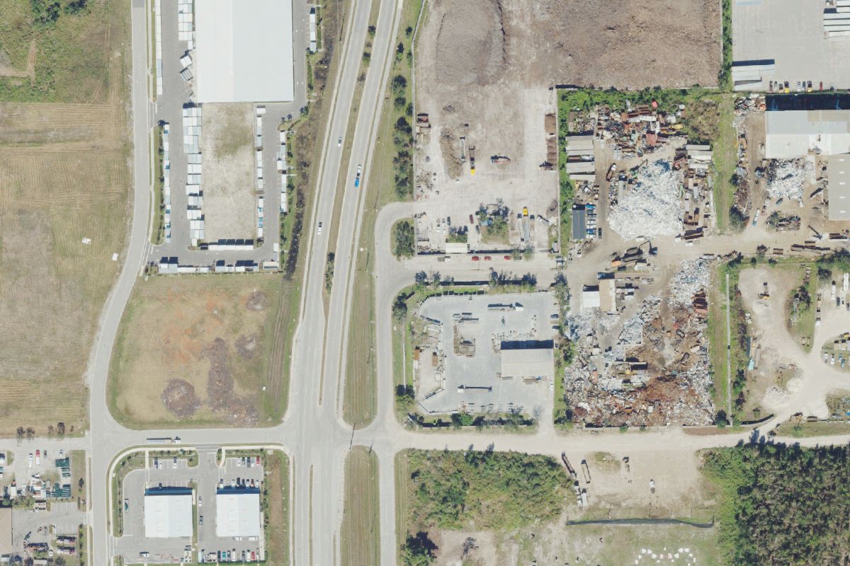 Aerial photo of P&S Auto Salvage at Fort Myers