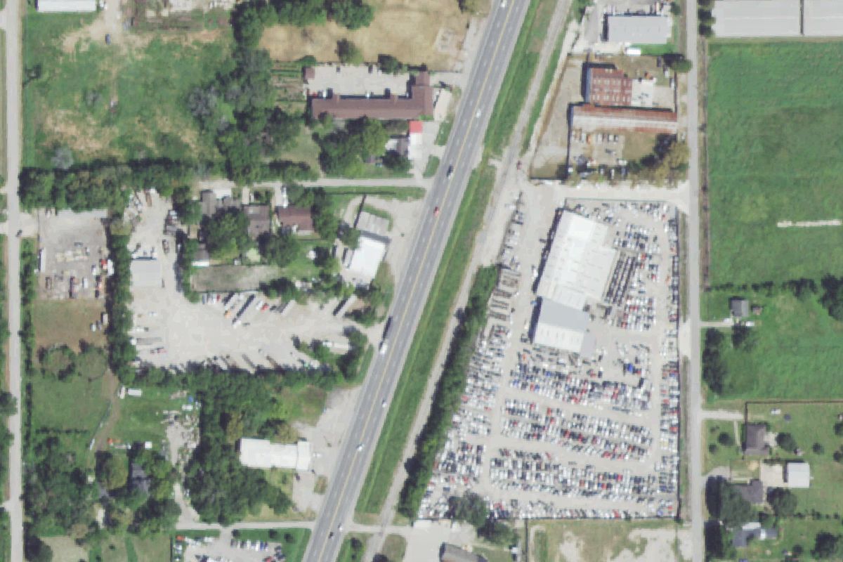 Aerial photo of Almeda Auto Parts at 13625 Almeda Rd