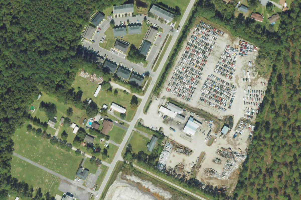 Aerial photo of Foss U-Pull-It Havelock at 901 Lake Rd.