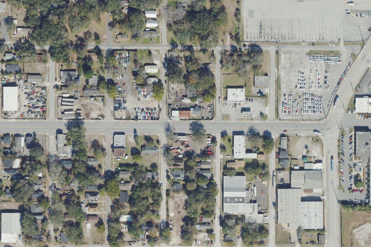 Aerial photo of Abs Auto Salvage at 1815 E 8th St