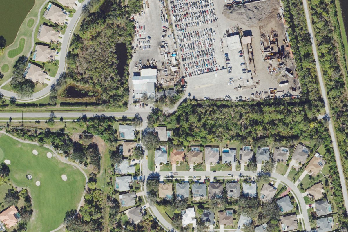 Aerial photo of Gluecks Auto Parts at 4801 Preymore St
