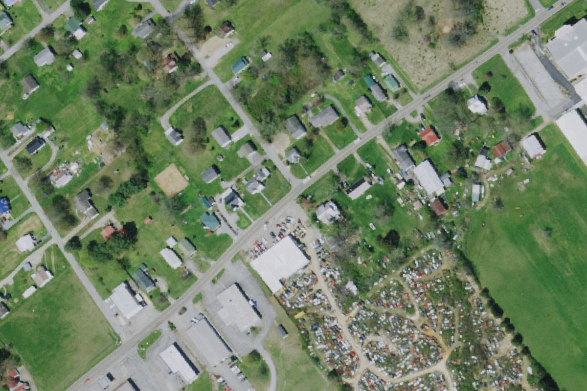 Aerial photo of Myers Used Parts at 1701 W Main St