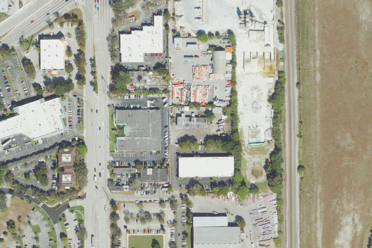 Aerial photo of Delray Scrap Recycling at Delray Beach