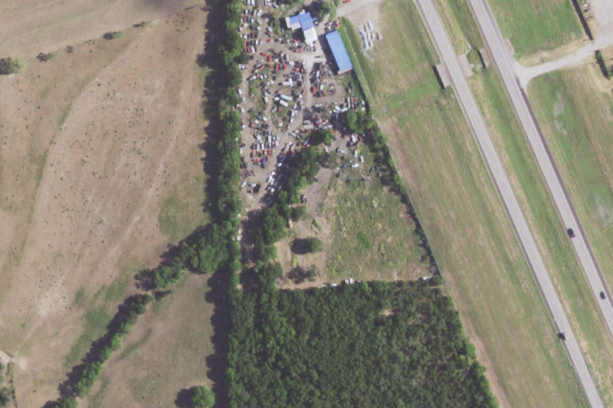 Aerial photo of Henderson Auto Parts at 6850 E US Highway 175