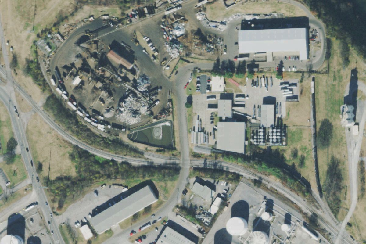 Aerial photo of SA Recycling at 1840 Linder Industrial Drive