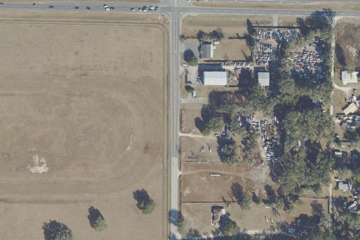 Aerial photo of Windsor Auto Salvage at 123 SW 80th Ave