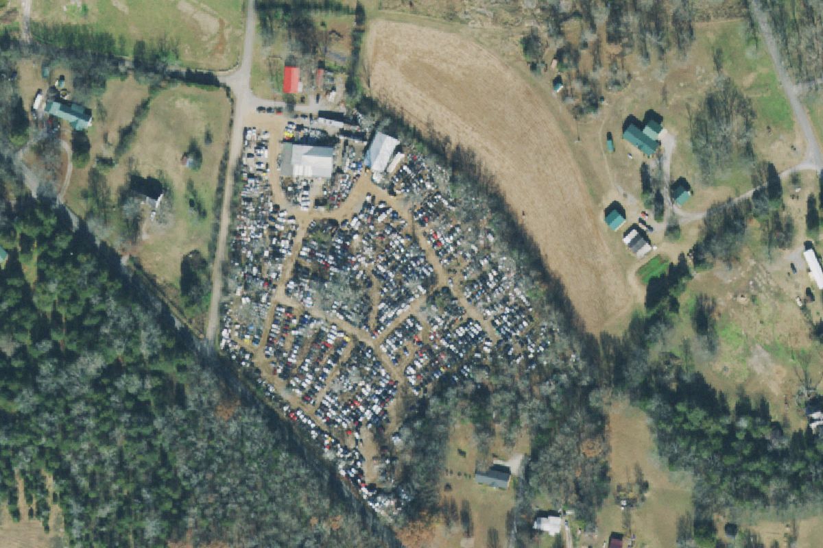Aerial photo of A & AM Auto Sales & Salvage at 202 Green Acres Road