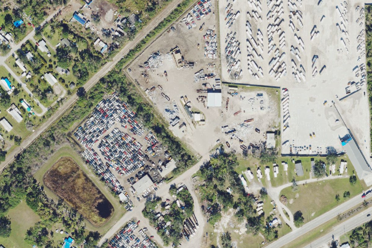 Aerial photo of Trademark Metals Recycling at 5005 Dalewood St