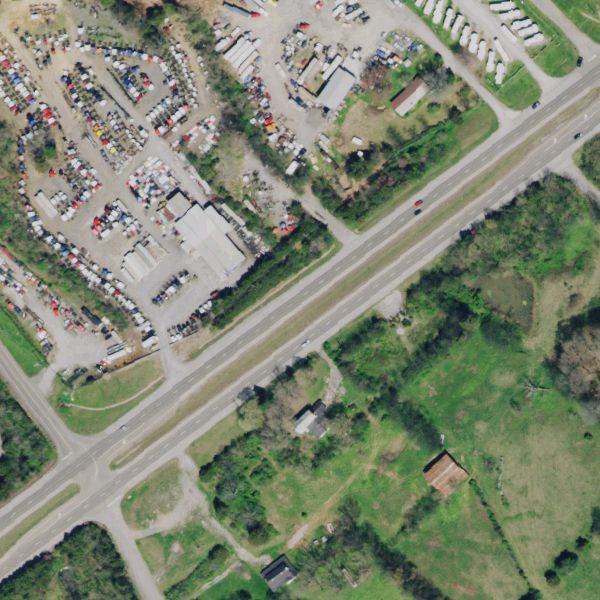 Aerial photo of Johns Story Truck Salvage